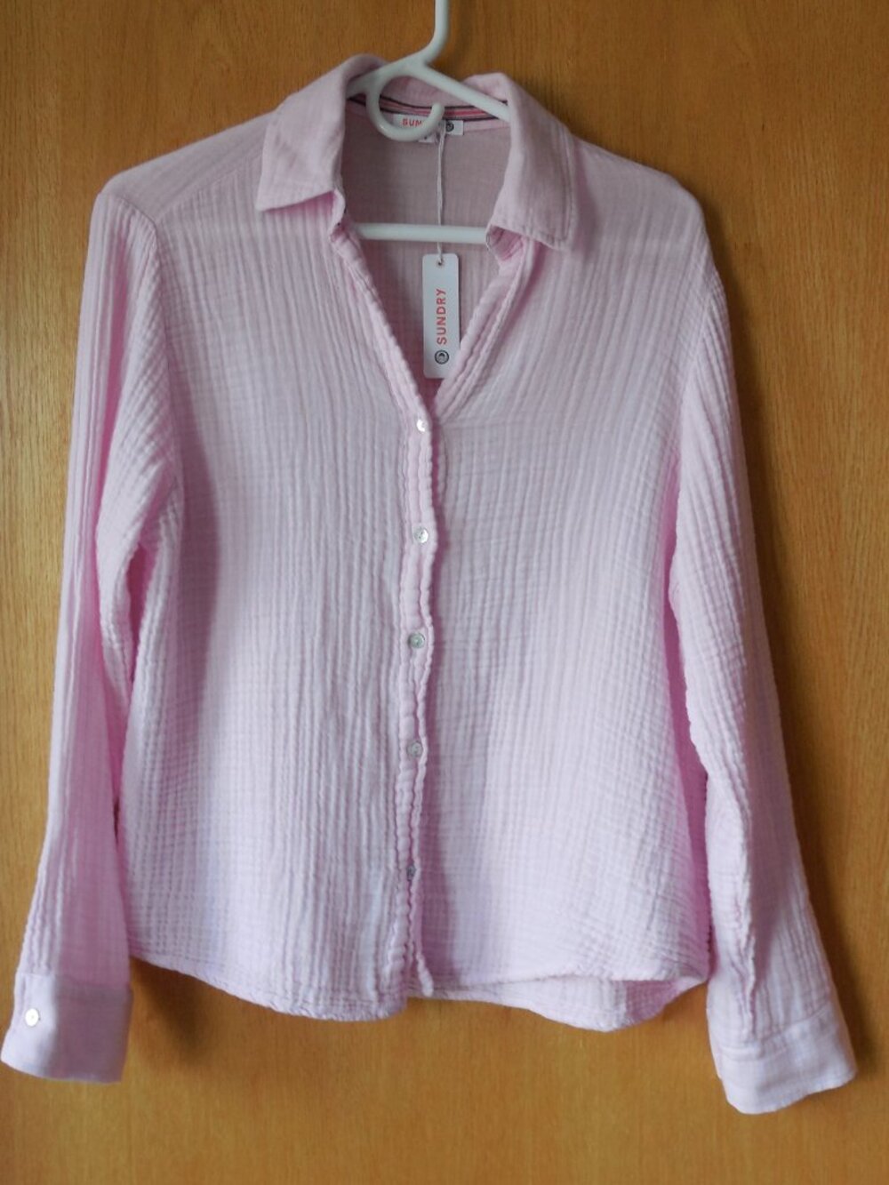Sundry Cotton Gauze Button Down Shirt Size M (2)
